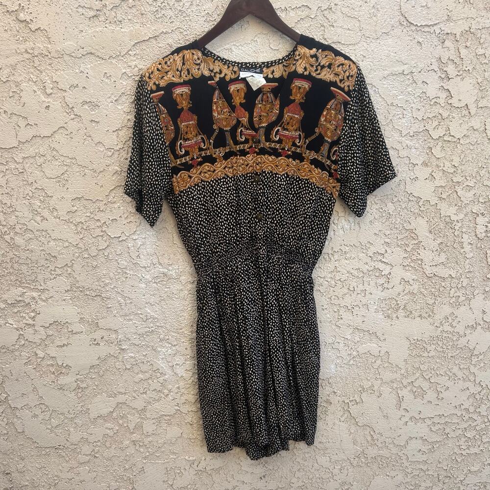 Vintage Baroque Novelty Print Romper Shorts Suit Size Medium